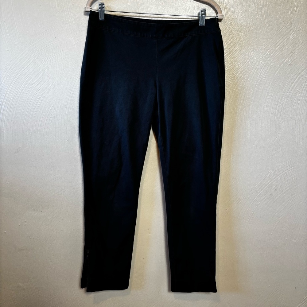Eileen Fisher Womens Pants Ankle Zipper Side Waist Button & Zipper Charcoal Gray